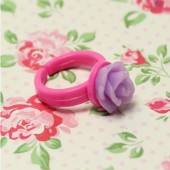1x Kinderringetje Acryl Roze Lila