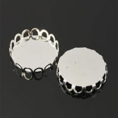 1x Cabochon setting Licht Zilver rond