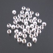 100x Metalen gladde kraal lichtzilver