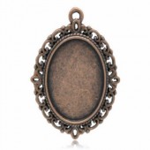1x Cabochon Hanger Rood Koper