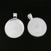 Cabochonhanger Licht Zilver 25 mm