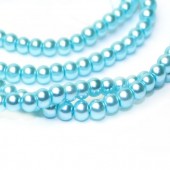 Snoertje Glasparels 4 mm Licht Turquoise