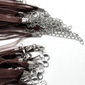 1x organza/wax cotton basis ketting Bruin