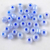20 gram Rocailles licht blauw/paarlemoer
