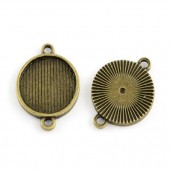 1x Cabochon Connector Brons