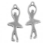 1x Bedeltje Ballerina Donker Zilver