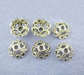 10x Kralen Kapjes Donker zilver 10 mm