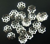 100x Kralenkapjes Lichtzilver (dun) 8 mm