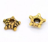 50x Kralenkapjes stervormig Oud Goud