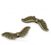 1x Metalen Engel Vleugetjes Kraal Brons