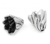 2x Kapjes Donker zilver 12 mm