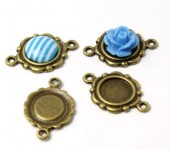 1x Cabochon Connector Brons
