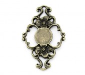 1x Cabochon Connector Brons met plakvlak