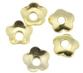 100x Kralenkapjes glad Goudkleurig