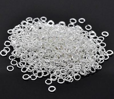 1500 stuks Open ring Lichtzilver 4 mm