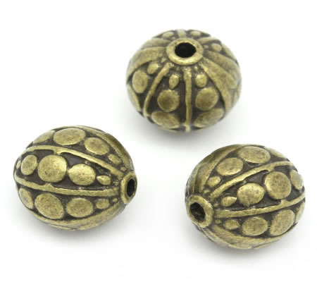 5x Bronzen Kraal 10 mm
