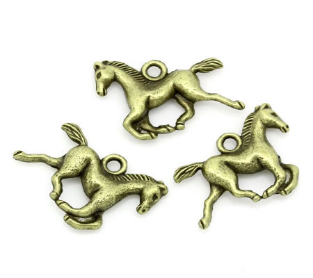 1x Bedeltje Paard Brons