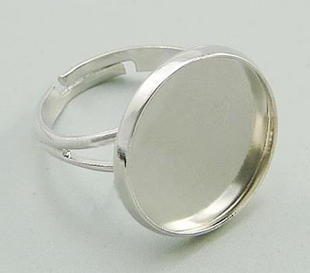Ring met cabochoncup Licht zilver