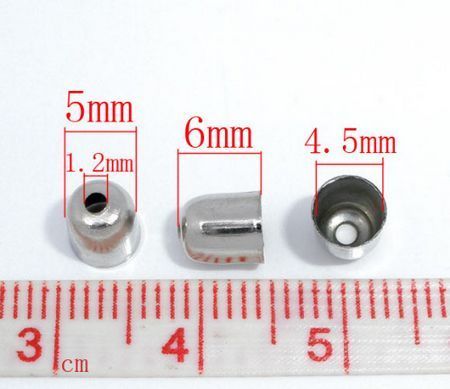 4x Kralen Kapjes Donker Zilver