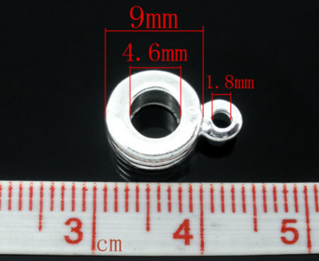 1x Licht zilveren Bedelhanger (bail)