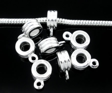 1x Licht zilveren Bedelhanger (bail)