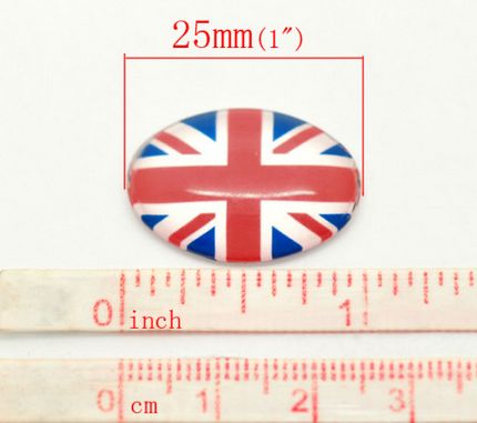 Glazen cabochon Engelse Vlag