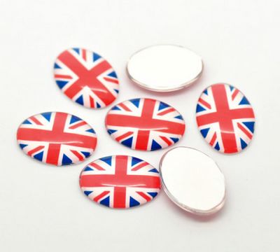 Glazen cabochon Engelse Vlag