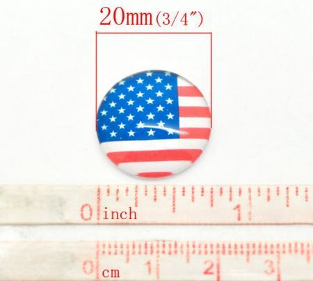 Glazen cabochon US Vlag