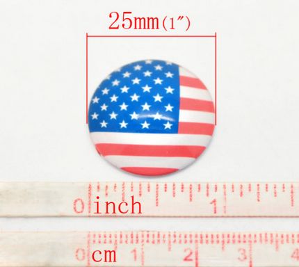 Glazen cabochon US Vlag