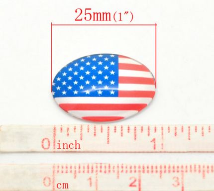 Glazen cabochon US Vlag