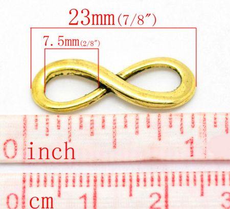 2x infinity connector Goudkleurig