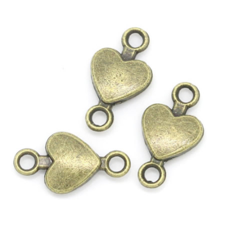 1x Bronzen connector Hartje
