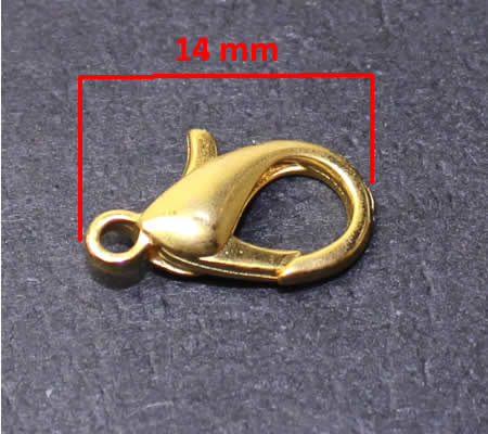 25x lobsterslotje goudkleurig 7 x 14 mm