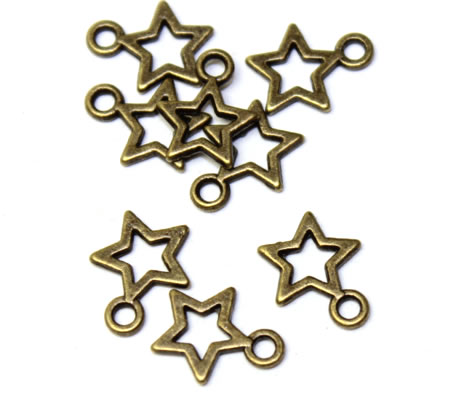 20 stuks Ster Mini Bedeltjes Brons