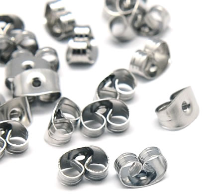12 paar Oorbel stekertjes met plakvlak RVS (304)