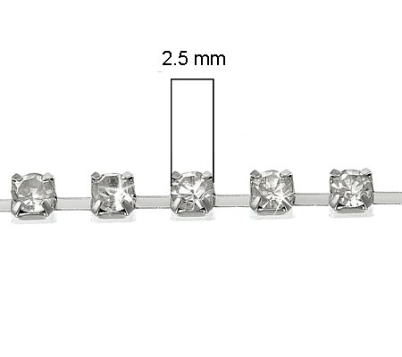 50 cm Rhinestone ketting/band 2.5 mm