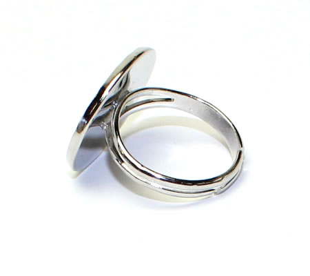 1x Donker Zilver Cabochon Ring