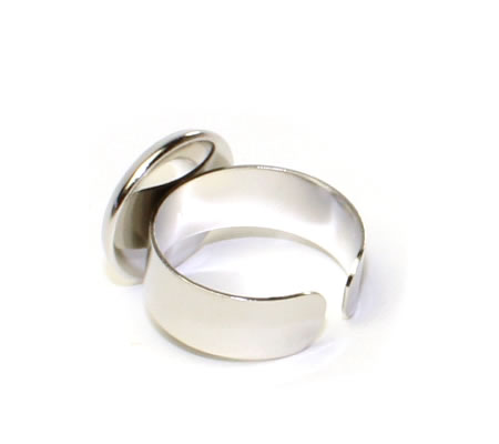 Ring Cabochonhouder Donker zilver