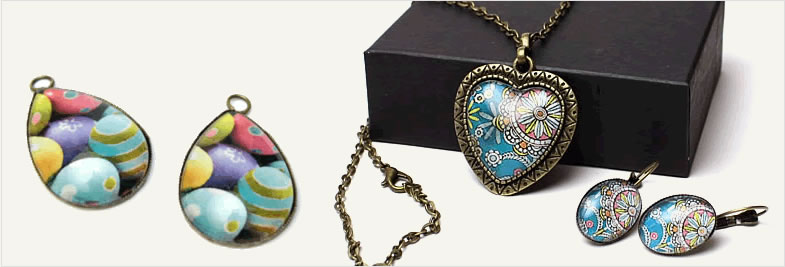 Zelf gemaakt cabochon met glaasje